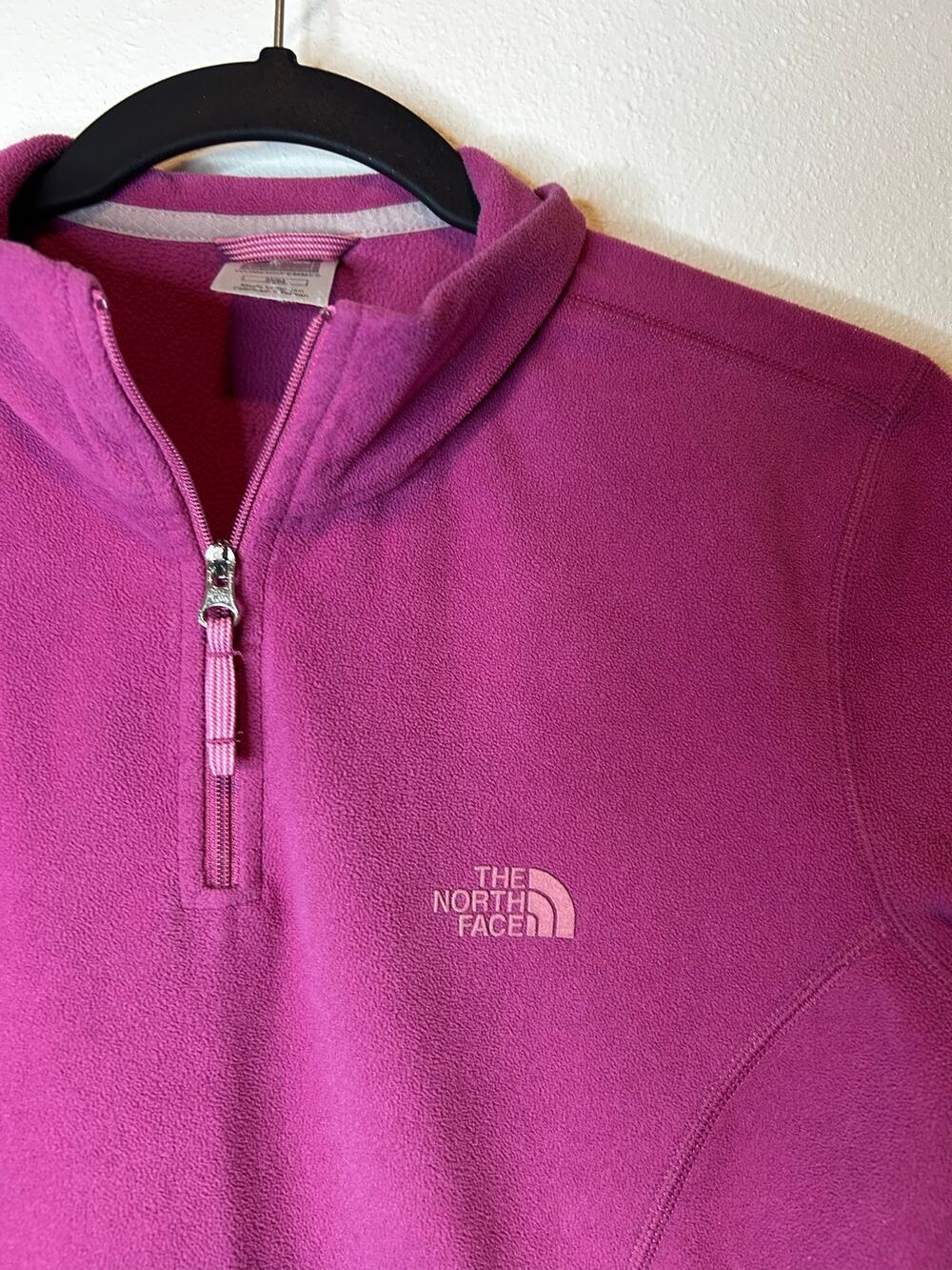 The North Face TKA 100 Pink Fleece Quarter-Zip Pullover, Women’s M